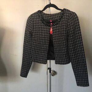 Heart Soul Black and White Tweed Blazer
